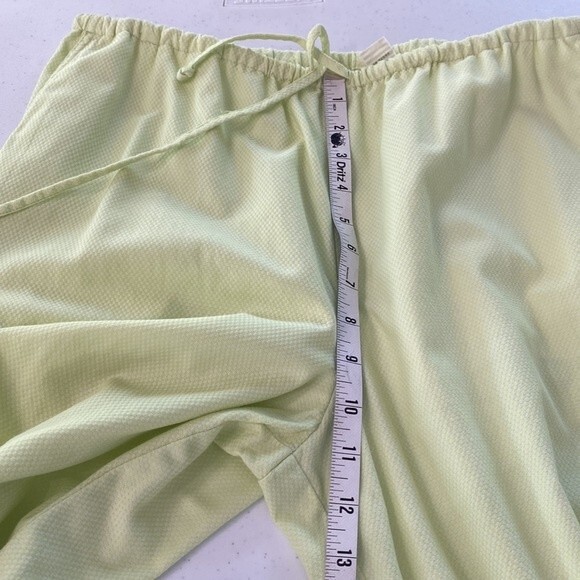 Tommy Bahama Lime Green Cargo Cropped Pants Textured Cotton Draw Cord Pull On - Picture 12 of 13